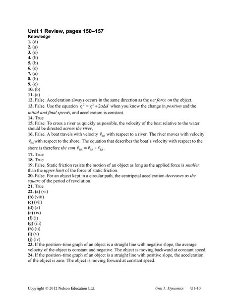 Nelson 12 Unit 3 Review Solutions Doc