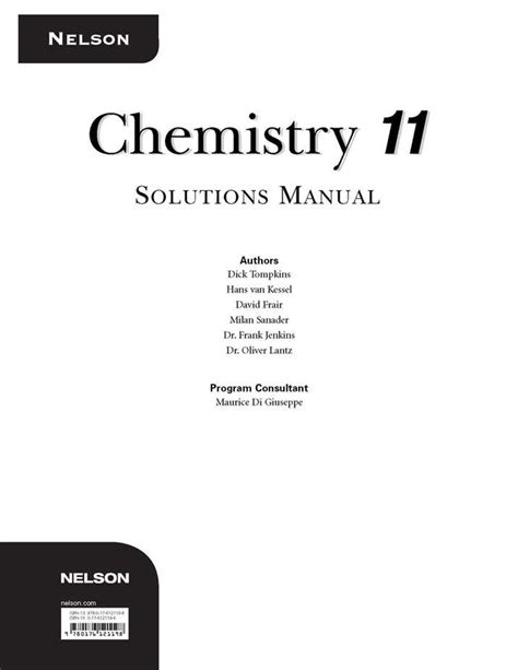 Nelson Chemistry 11 Answer Kindle Editon