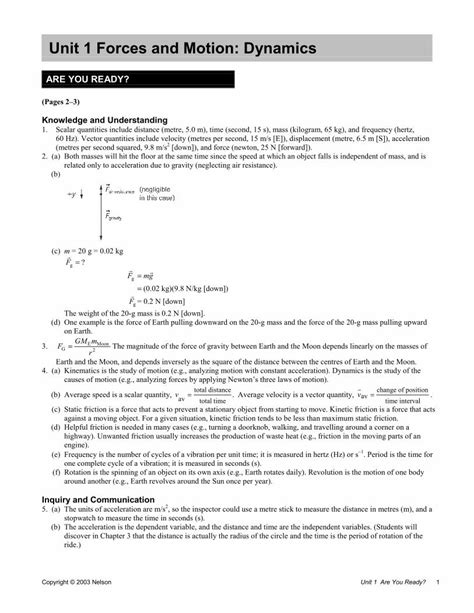 Nelson Physics 12 Unit 3 Solutions Kindle Editon