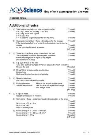 Nelson Thornes Aqa Gcse Additional Physics Answer Doc