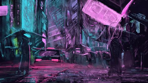 Neon-Drenched Streets: