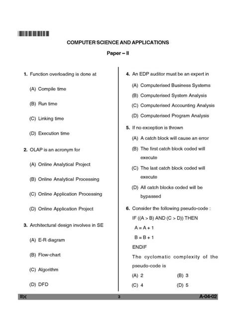 Net Exam June 2013 Answer Key For Computer Science And Applications PDF