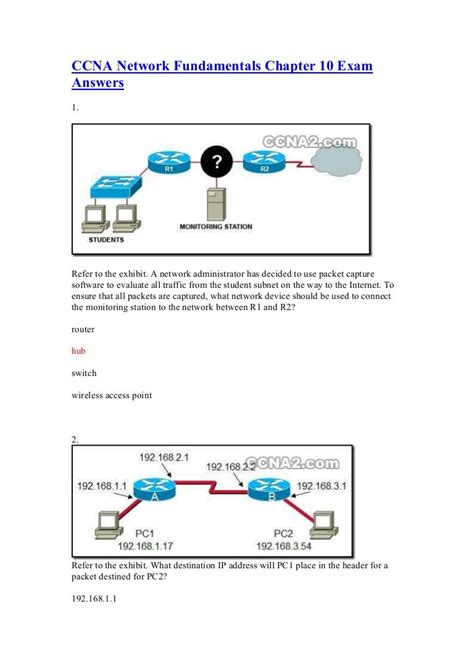 Network Fundamentals Chapter 5 Exam Answers Doc