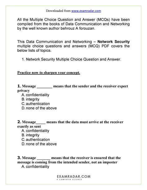 Network Security Multiple Choice Questions With Answers Epub