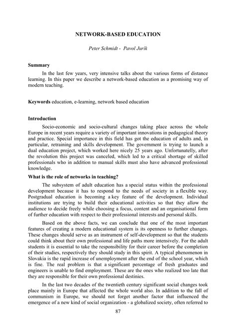 Network-Based Teaching and Learning Doc