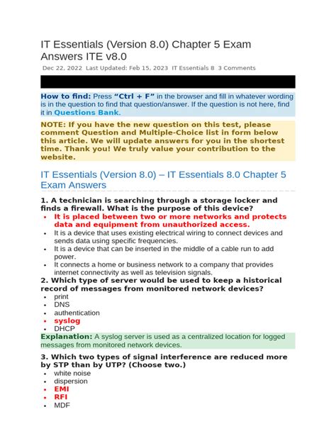 Networking Essentials Chapter 5 Solutions Doc