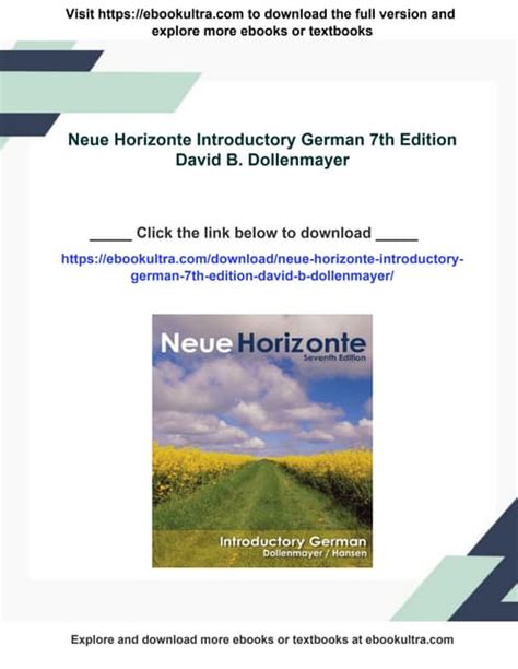 Neue Horizonte 7th Edition Answer Key Ebook Doc