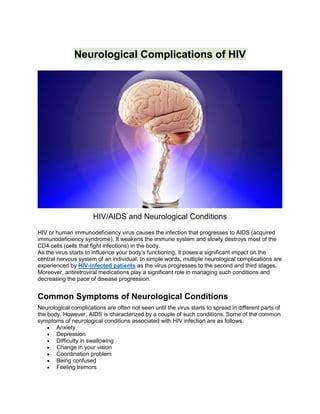 Neurological Complications of HIV-AIDS Reader