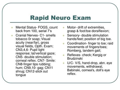 Neurology Medical Examination Review Doc