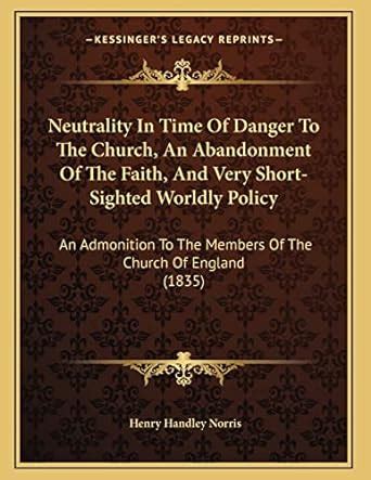 Neutrality In Time Of Danger To The Church PDF