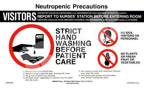 Neutropenic Precautions Sign Printable
