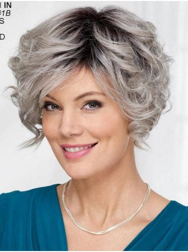 New 8" Short Wavy Synthetic Grey Wigs