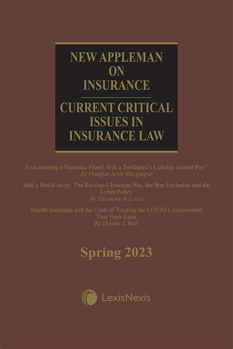 New Appleman On Insurance Current Critical Issues In Ebook PDF