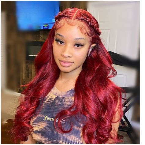 New Arrival Dark Red 18 Inches Wavy Lace Front Wigs