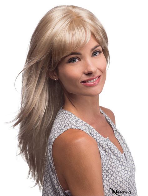 New Blonde Synthetic Straight New Monofilament Wig