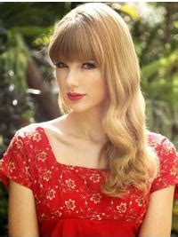 New Design Long Curly Blonde With Bangs Taylor Swift Inspired Wigs