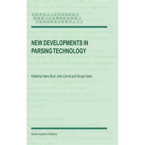 New Developments in Parsing Technology 1st Edition Epub