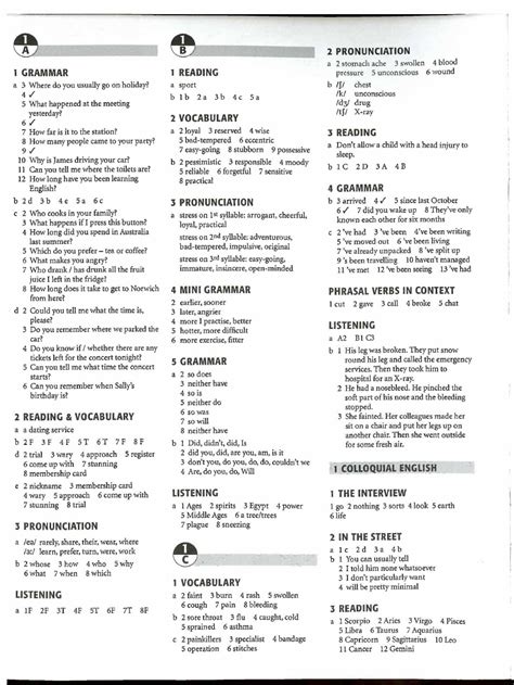 New English File Intermediate Workbook Answer Key Doc