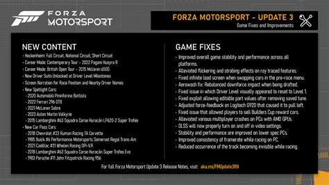 New Features in Forza Update 3