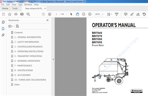 New Holland Maintenance Manual Br 7080 Baler Ebook PDF