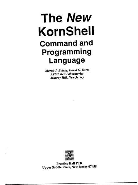 New KornShell Command And Programming Language PDF