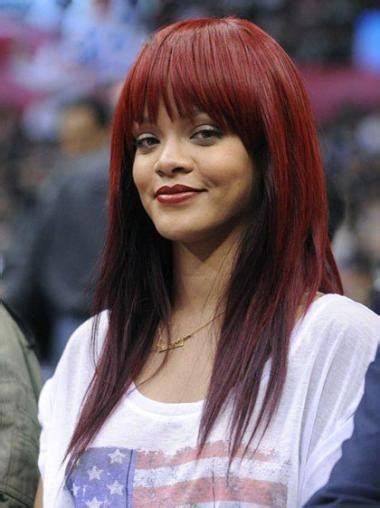 New Red Straight Long Rihanna Wigs