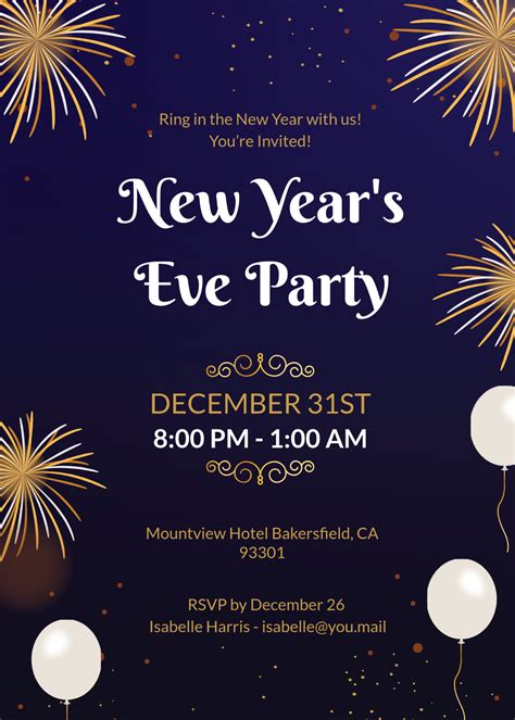 New Year's Eve Invite Template