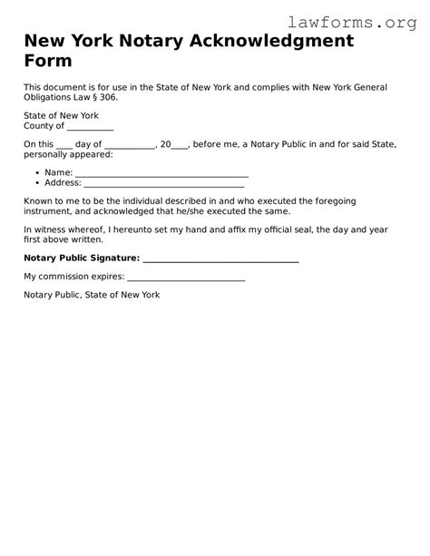 New York Notary Template