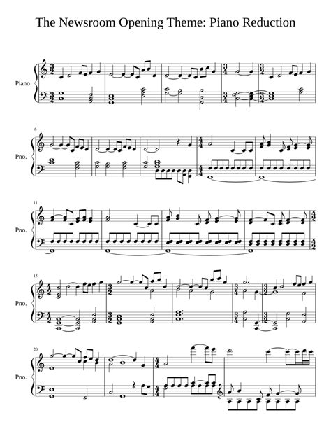 Newsroom theme song piano sheet music Ebook Kindle Editon