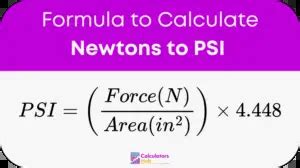 Newton to PSI Conversion Calculator