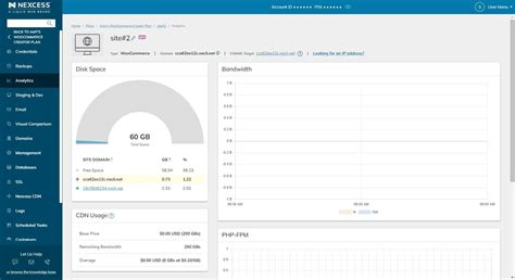 Nexcess hosting control panel interface