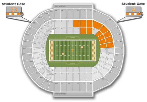 Neyland Checkerboard Seating Chart