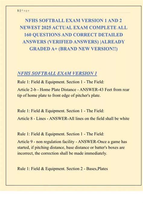 Nfhs 2013 Softball Exam Answers Doc