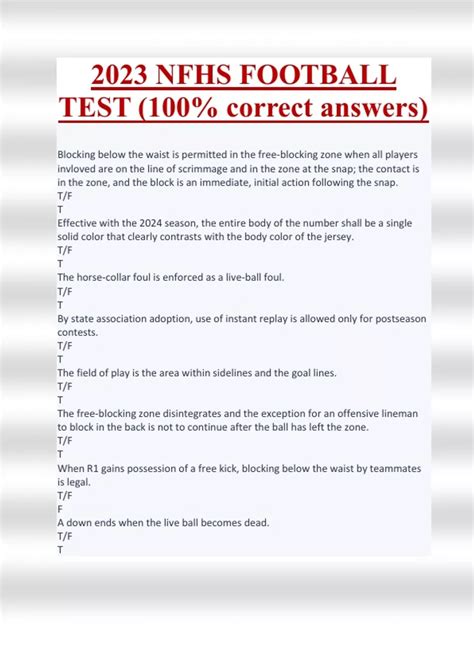 Nfhs Soccer Test With Answers Doc