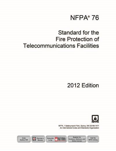 Nfpa 76 2012 Edition Standard for the Fire Protection of Telecommunications Facilities Ebook Epub