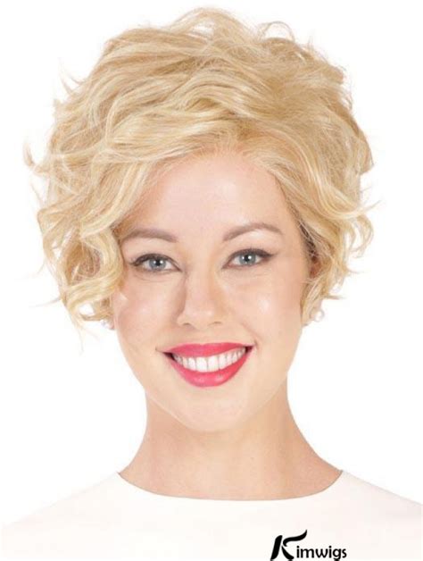 Nice Blonde Wavy Cropped Synthetic Wigs