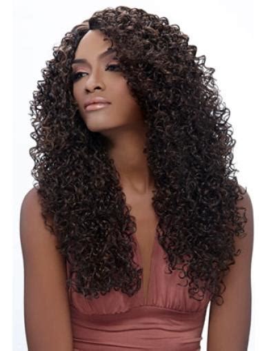 Nice Brown Curly Long African American Wigs