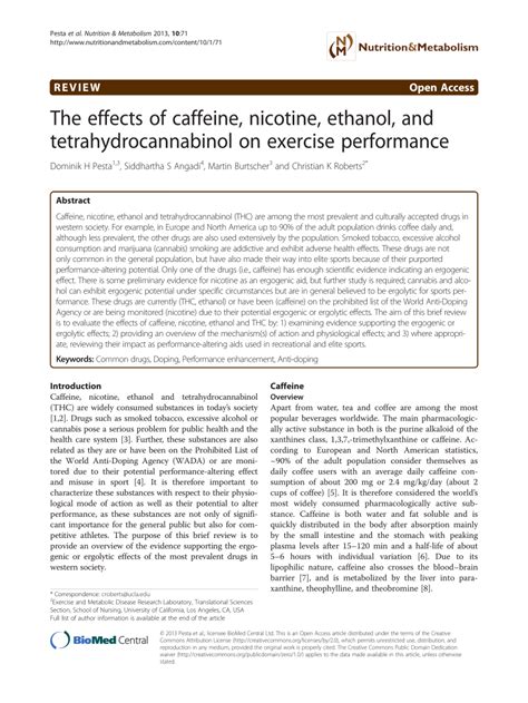 Nicotine's Impact on Exercise Performance