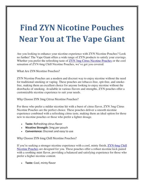 Nicotine Pouches Near You: Find Your Perfect Fit