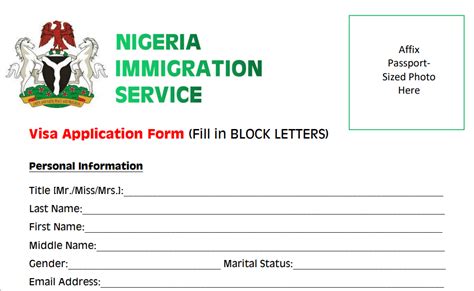 Nigeria Visa Application Form