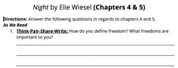 Night By Elie Wiesel Questions And Answers Chapter 1 Epub