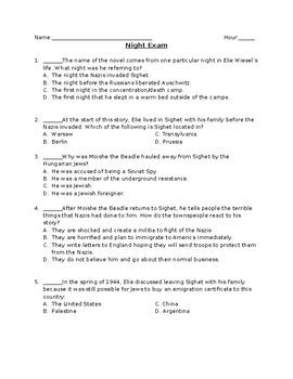 Night Exam Answer Key Kindle Editon