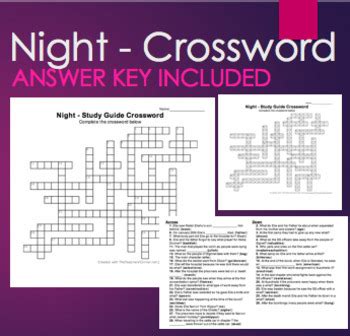 Night Literature Guide Crossword Answers Reader