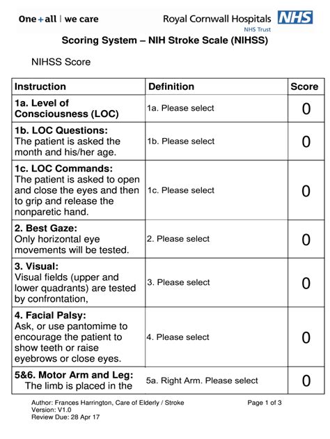 Nih Stroke Scale Answers PDF