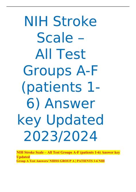 Nihss Test Group D Answers Reader