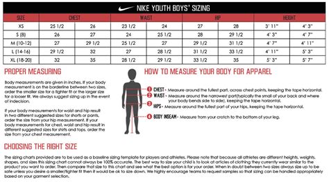 Nike Football Jersey Sizing Chart