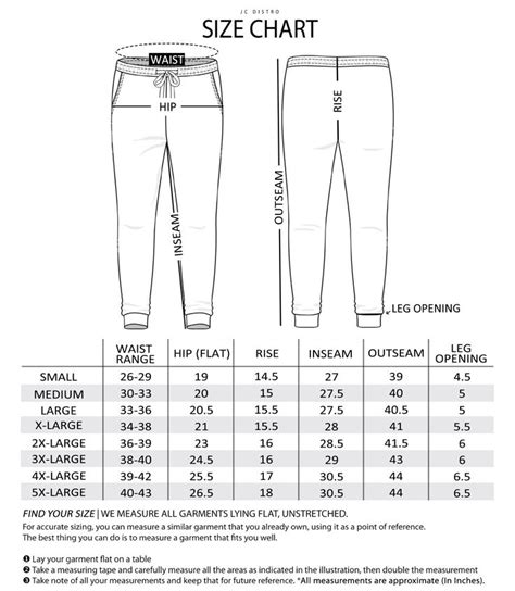 Nike Joggers Size Chart