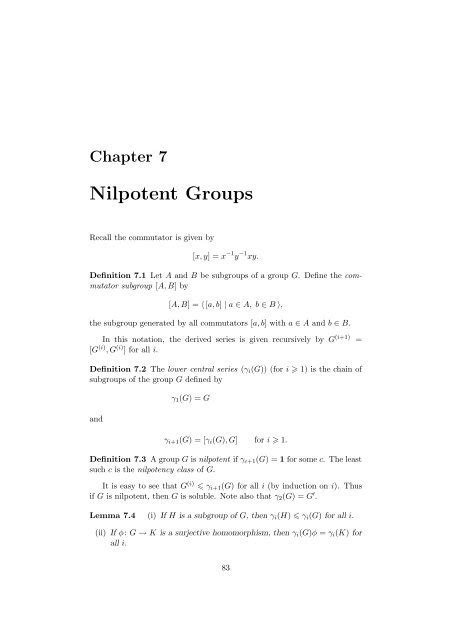 Nilpotent Groups PDF