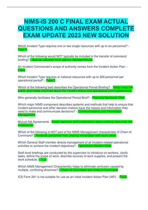 Nims 200 Test Answers 2011 Doc