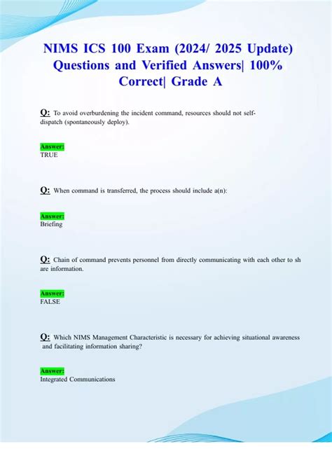 Nims Ics 100 Answers 2013 Doc